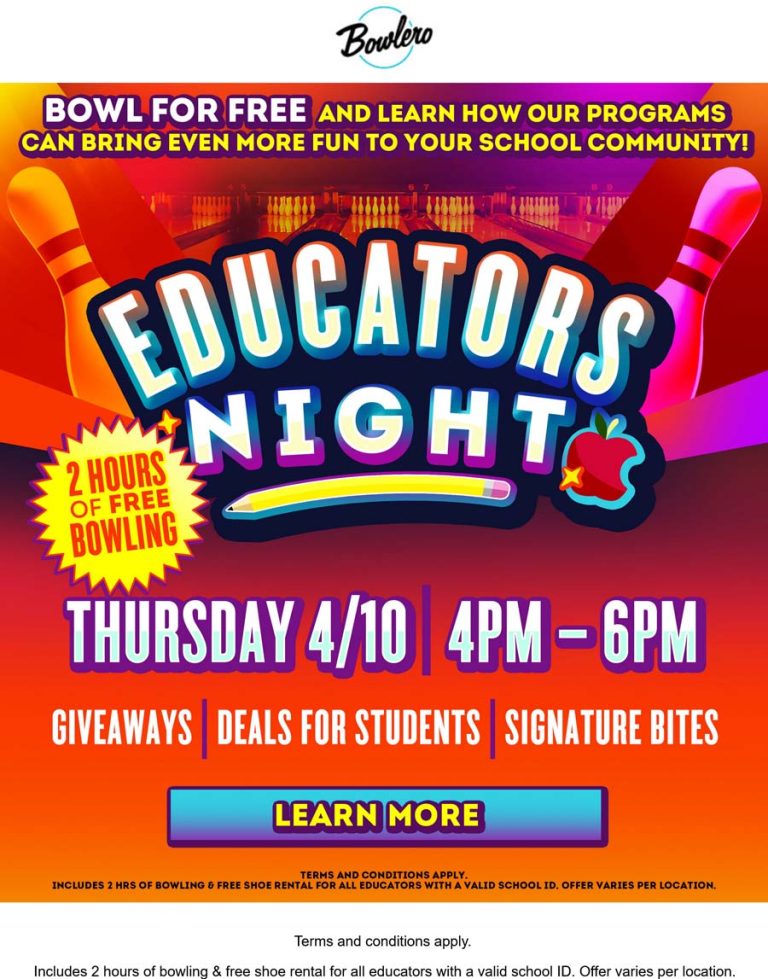 Teachers enjoy 2hrs of free bowling Thurs at Bowlero