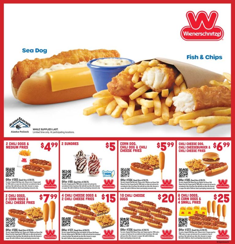 2 chili dogs + fries = $5 & more at Wienerschnitzel