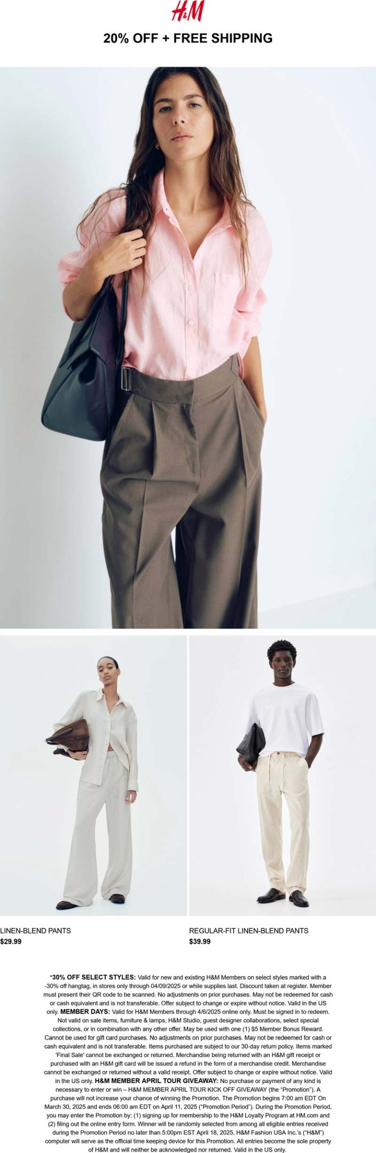 H&M coupon: 20% off online today at H&M