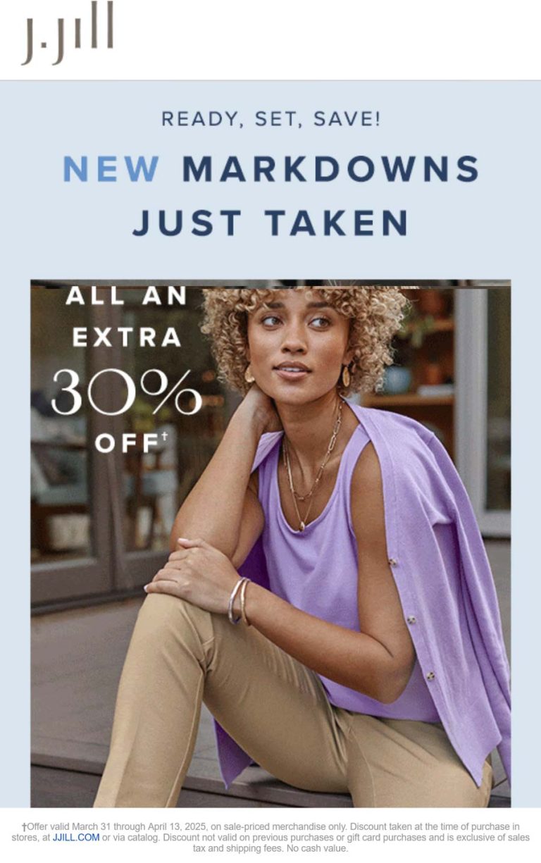 Extra 30% off sale items at J.Jill