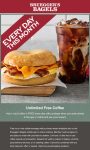 Free coffee daily all month with your online order at Brueggers Bagels #brueggersbagels