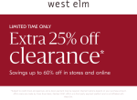Extra 25% off clearance at West Elm #westelm