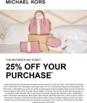25% off at Michael Kors, ditto online #michaelkors