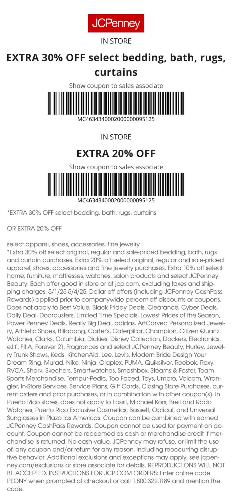 20% off & more today at JCPenney, or online via promo code PEONY