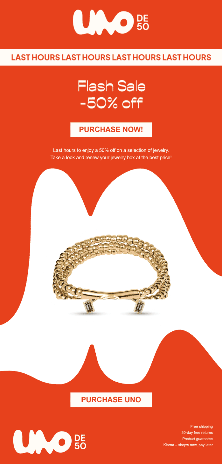 50% off jewelry today at UNOde50