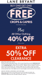 Second crop & capri free + 40% off everything else today at Lane Bryant #lanebryant