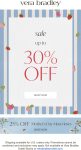 Extra 30% off sale items at Vera Bradley #verabradley