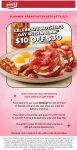 $10 off $30 at Dennys restaurants via promo code MOMDAY #dennys