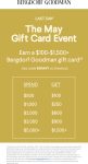$100-$1500 card on $500+ today at Bergdorf Goodman via promo code BGMAY #bergdorfgoodman