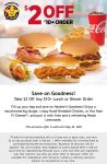 $2 off $10 via login at Hardees restaurants #hardees