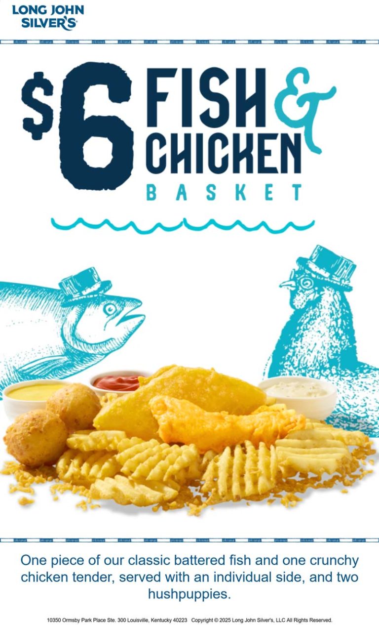 $6 fish & chicken basket at Long John Silvers