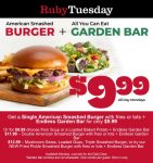 Cheeseburger + fries + bottomless salad bar = $10 today at Ruby Tuesday #rubytuesday
