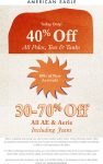30-70% off all AE & Aerie at American Eagle #americaneagle