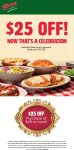 $25 off $49 at Buca di Beppo restaurants #bucadibeppo