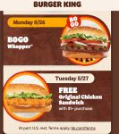 Second whopper free & more at Burger King restaurants #burgerking