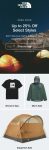 25% off various styles online today at The North Face #thenorthface