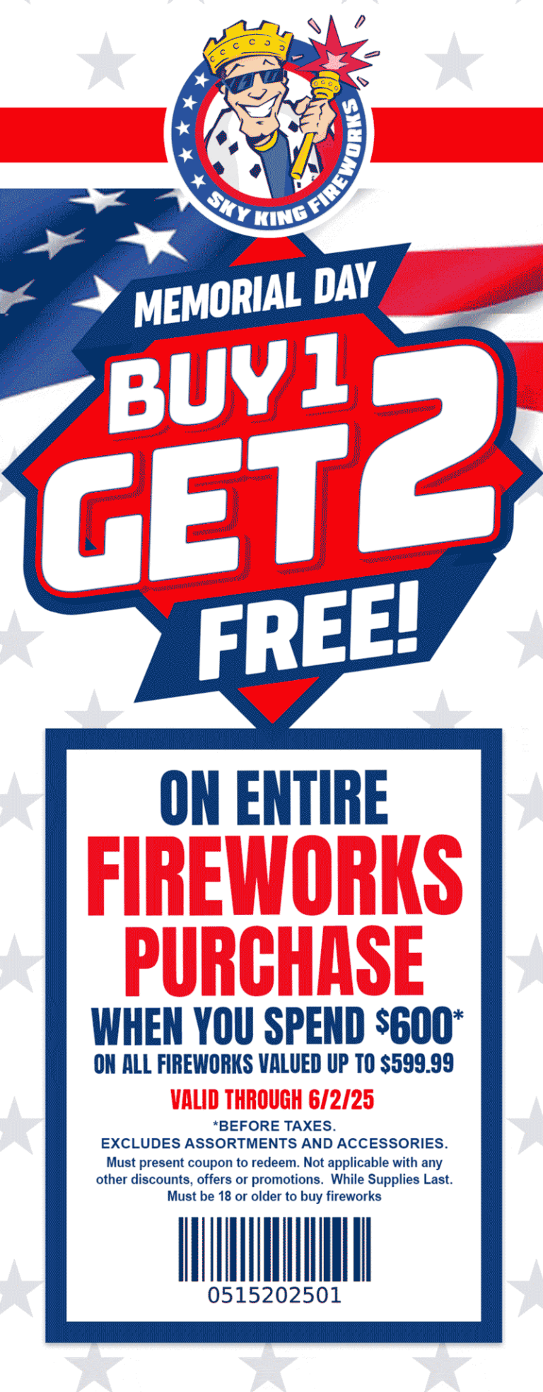 3-for-1 at Sky King fireworks