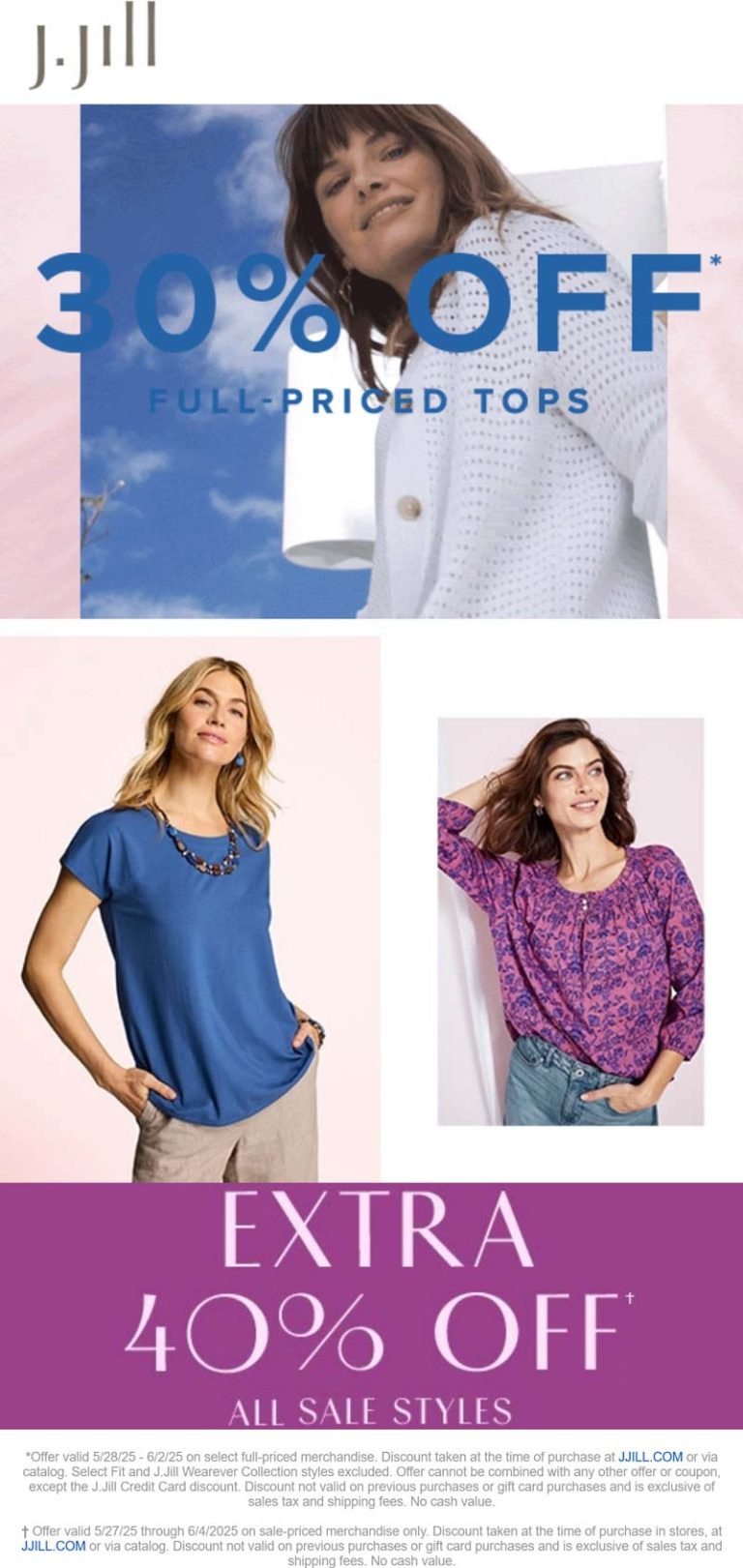 Extra 40% off sale styles & more at J.Jill