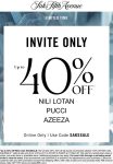 40% off various brand names at Saks Fifth Avenue via promo code SAKSSALE #saksfifthavenue
