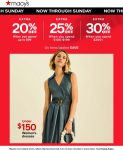 20-30% off $99+ at Macys, or online via promo code SAVE #macys