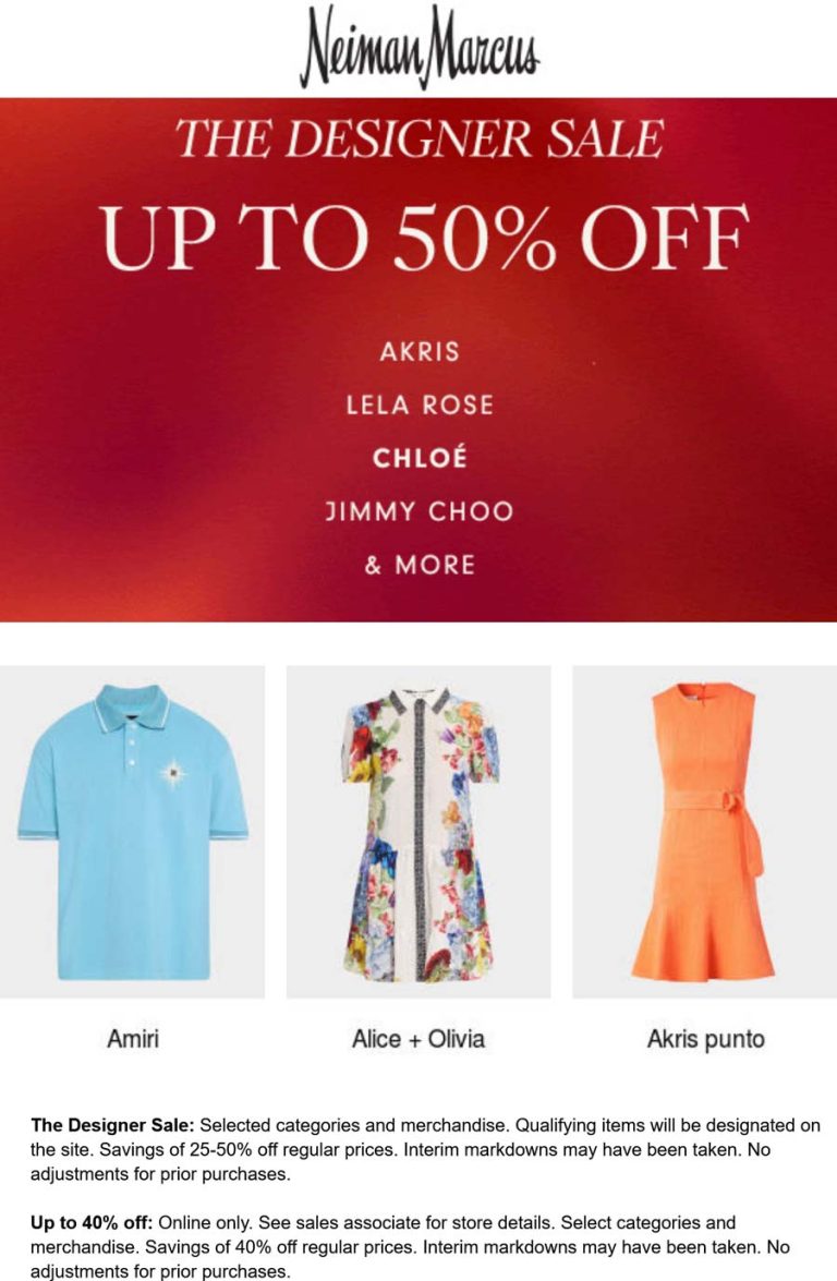25-50% off designer styles at Neiman Marcus