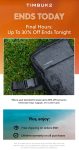 20-30% off bags luggage and backpacks today at Timbuk2 #timbuk2