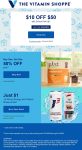 $10 off $50 online at The Vitamin Shoppe via promo code DASHIN25 #thevitaminshoppe