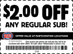 $2 off any sub sandwich at Jersey Mikes #jerseymikes