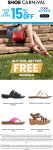 Extra 15% off + second sandals free today at Shoe Carnival via promo code EXTRA15 #shoecarnival