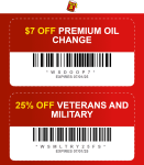 $7 off off an oil change + 25% for veterans at Take 5 #take5