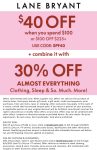 $40-$100 off $100+ plus another 30% off at Lane Bryant via promo code SPF40 #lanebryant