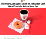 50-cent glazed donuts Friday at 7-Eleven #7eleven