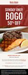 Second dinner entree 50% off today at Black Angus steakhouse #blackangus