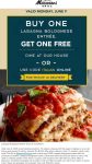 Second lasagna bolognese entree free today at Macaroni Grill, or online via promo code ITALIAN #macaronigrill
