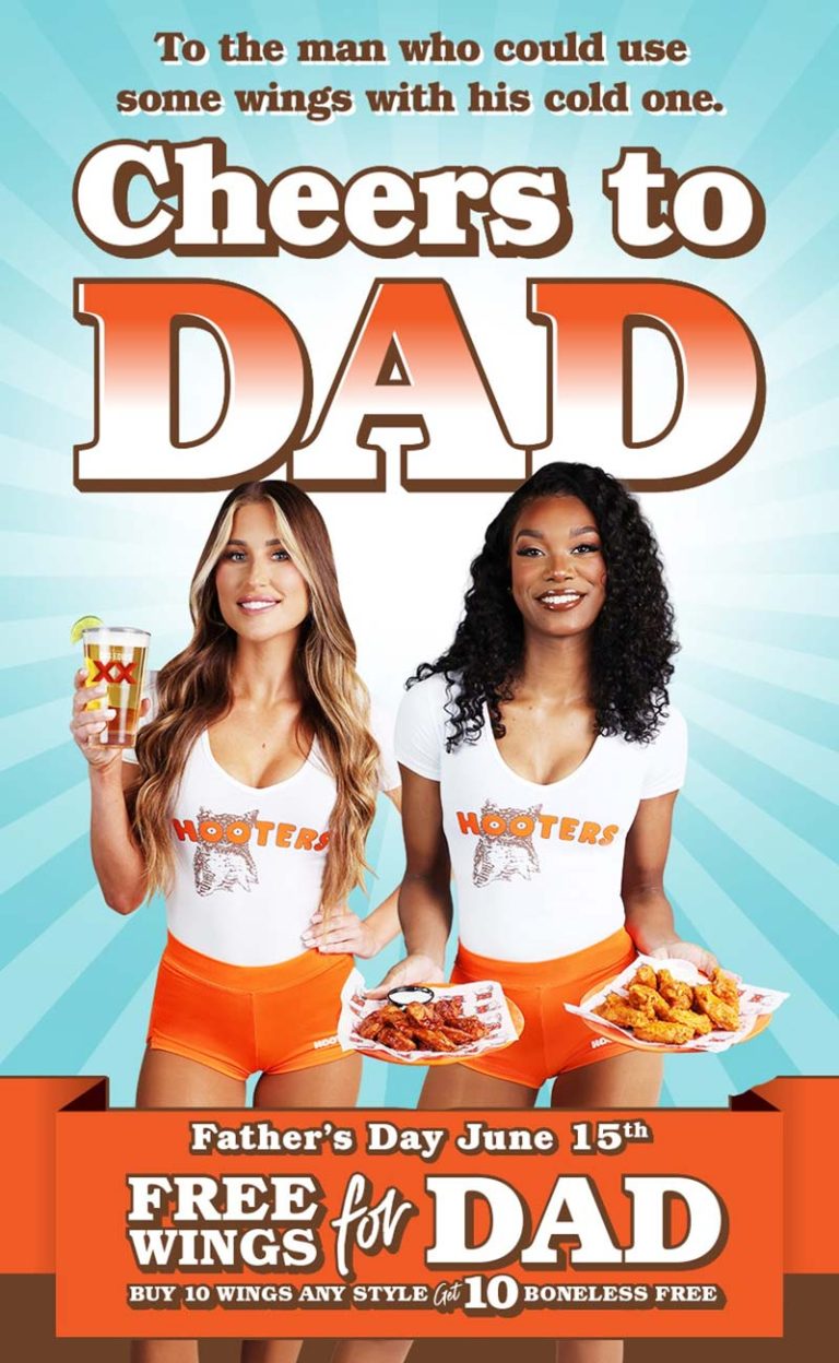 Second 10pc chicken wings free today at Hooters