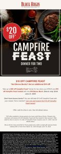 $20 off campfire feast at Black Angus steakhouse #blackangus - The ...