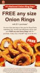 Free large onion rings on $1 today at Burger King restaurants #burgerking