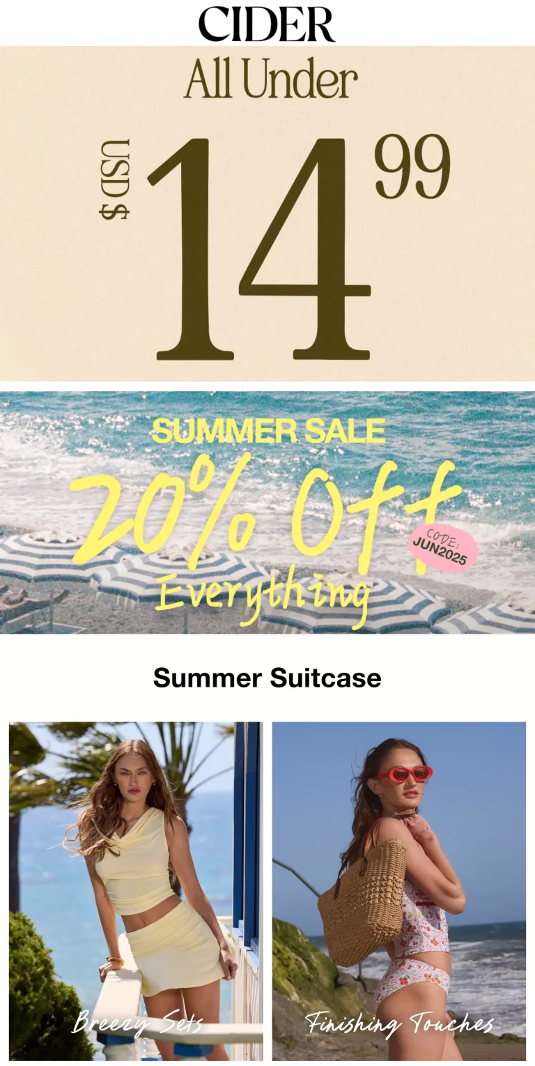 20% off everything + everything is under $15 at Cider