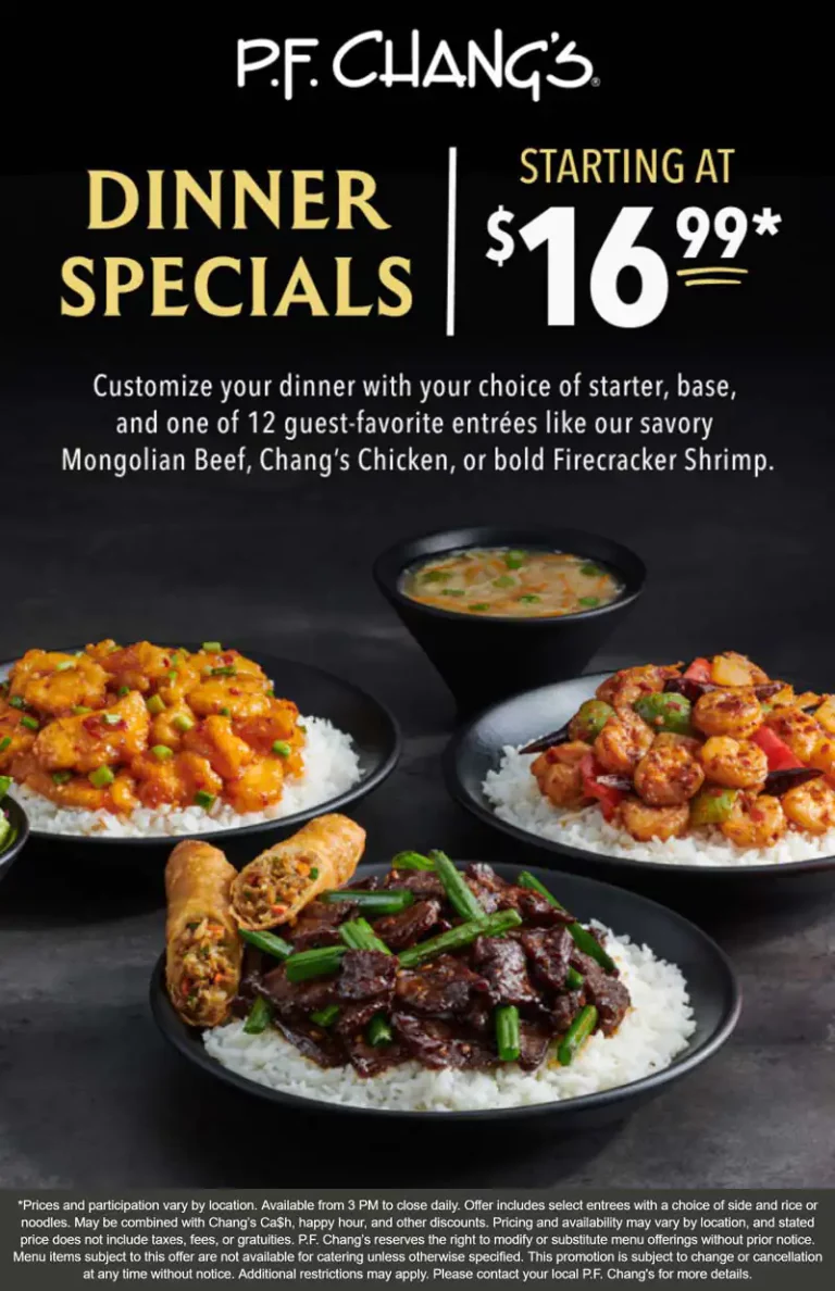 Appetizer + base + entree = $17 at P.F. Changs