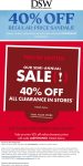40% off sandals and clearance at DSW via promo code HOTSANDALS #dsw