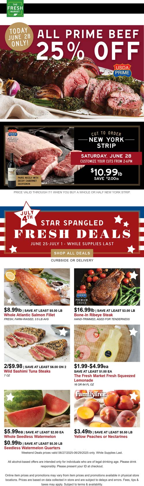 25% off prime beef & more today at Fresh Market