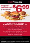 $7 cheeseburgers & sandwiches + fries or tots today at Ruby Tuesday #rubytuesday
