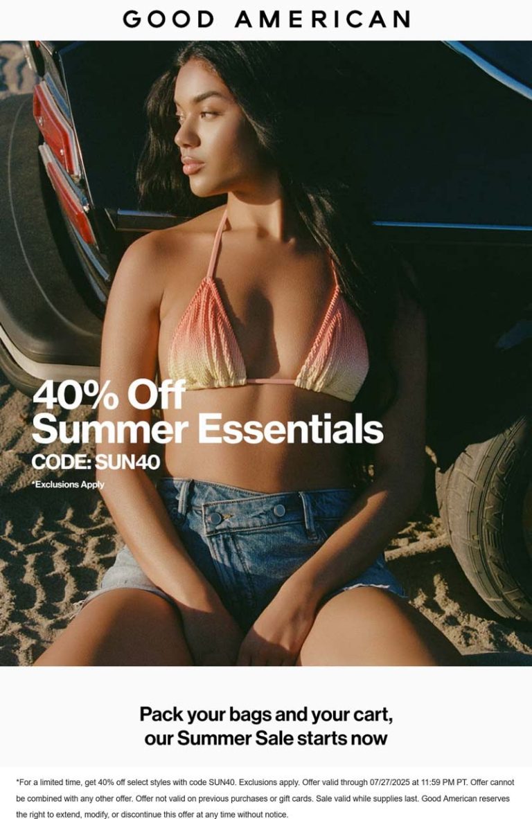 40% off summer at Good American via promo code SUN40