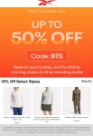 35-50% off online at Reebok via promo code BTS #reebok