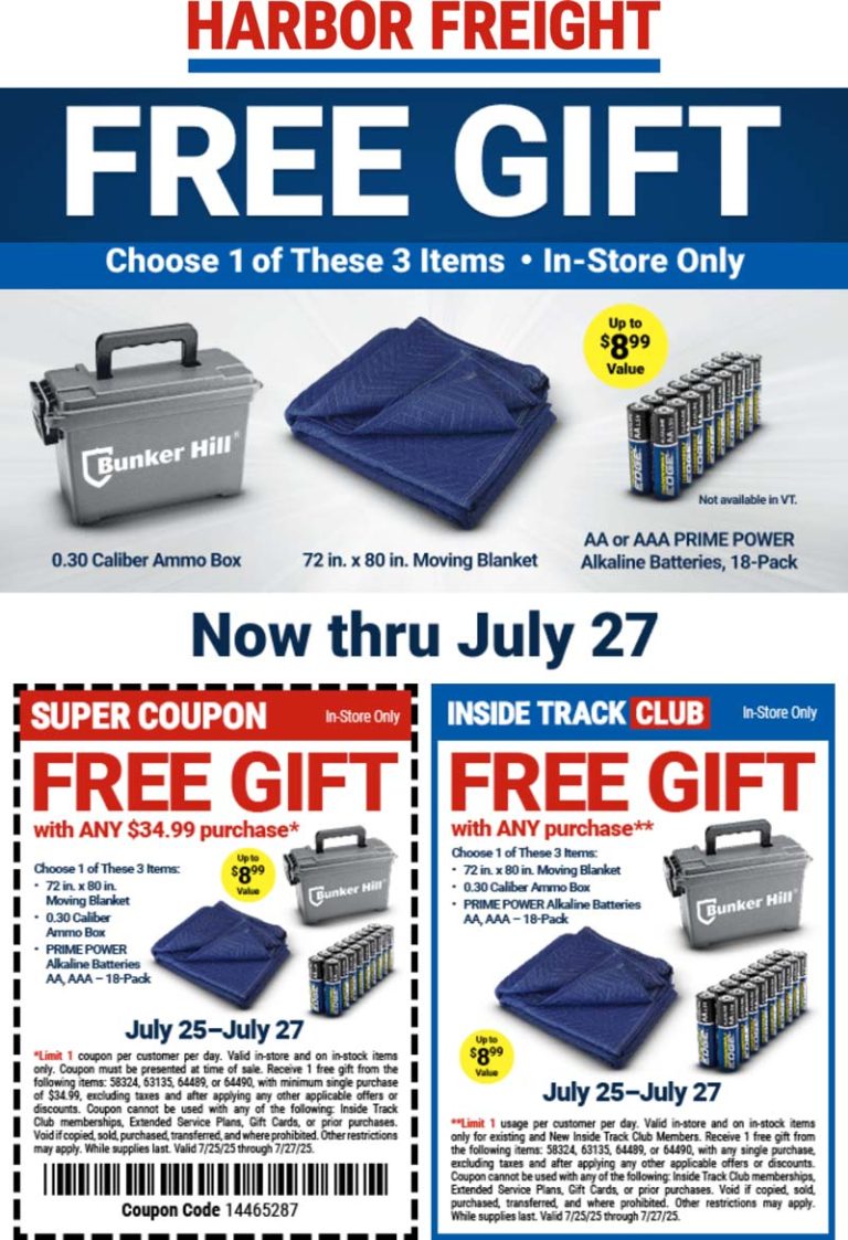 Free 18pk batteries & more at Harbor Freight Tools