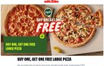 Second large pizza free at Papa Johns #papajohns