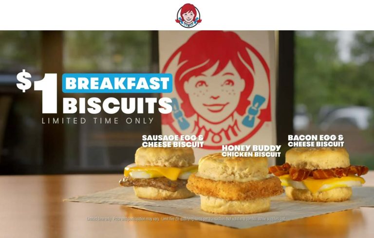 $1 breakfast biscuits at Wendys