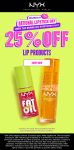 25% off lip products at NYX Professional Makeup #nyxprofessionalmakeup