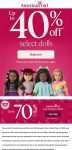 Various dolls are 40% off today at American Girl #americangirl
