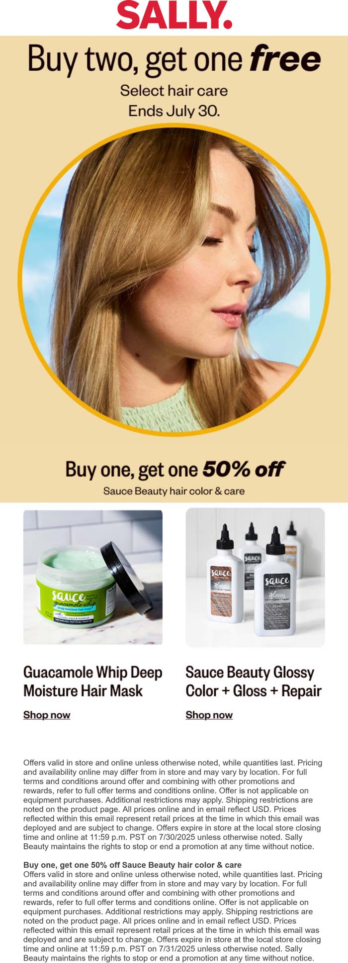3rd haircare free & more today at Sally Beauty